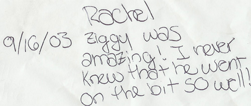 A note from Rachel